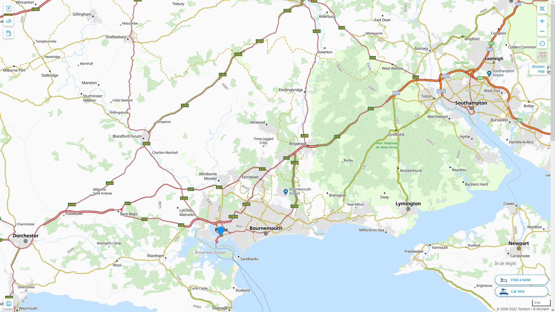 Poole Highway and Road Map